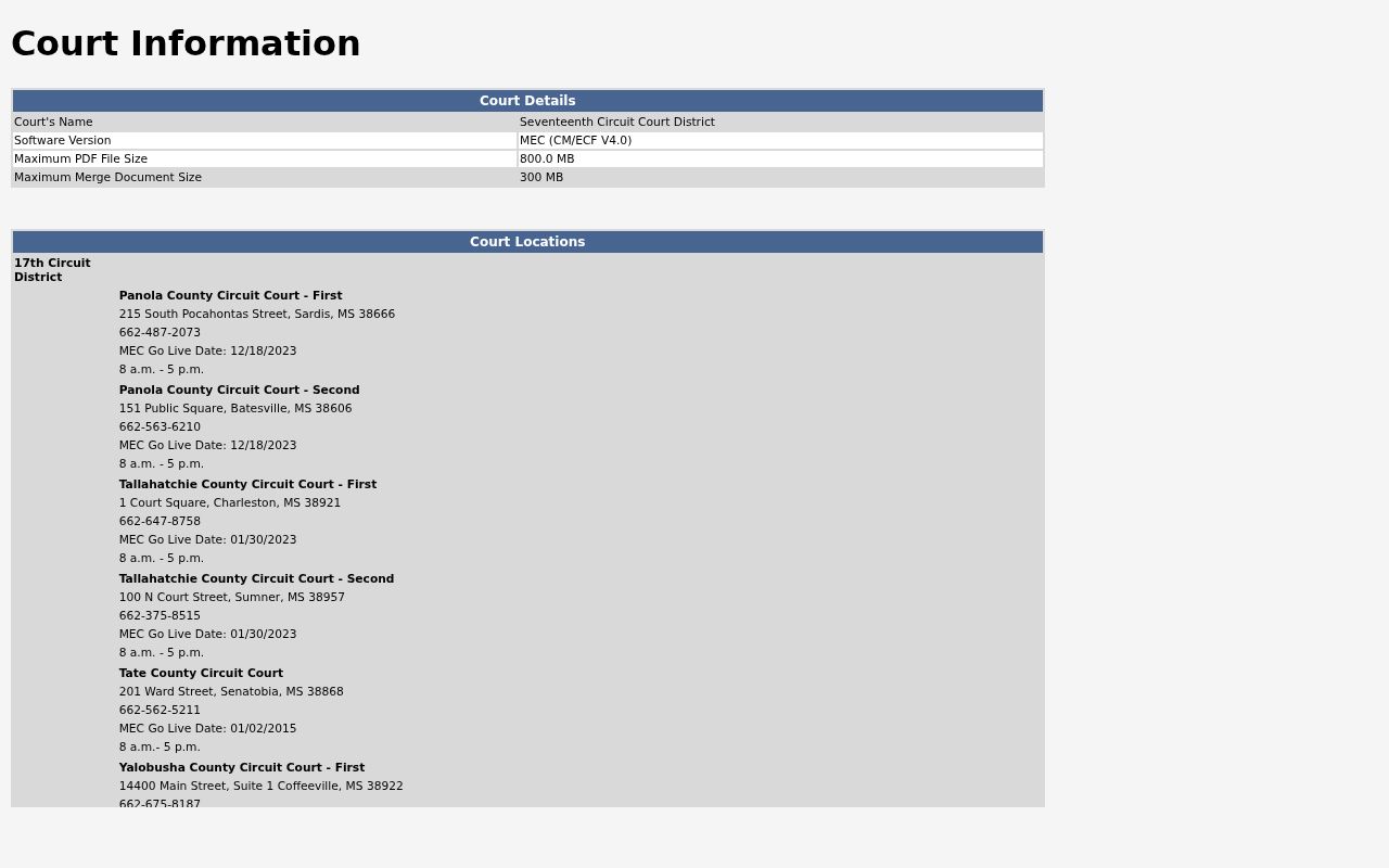 Yalobusha County court docket MEC court information