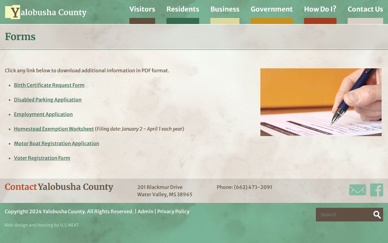 Yalobusha County case search forms index without a court record request form