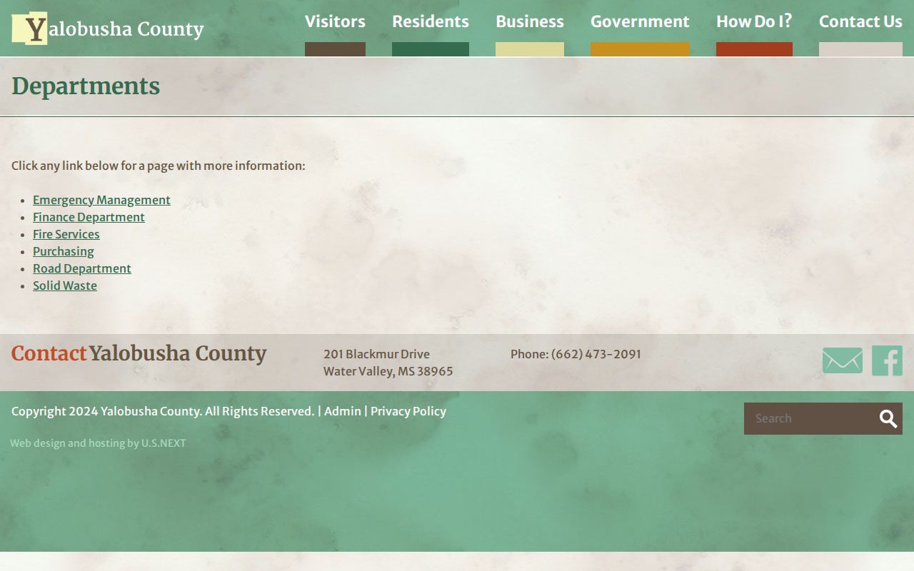 Yalobusha County court records county departments directory