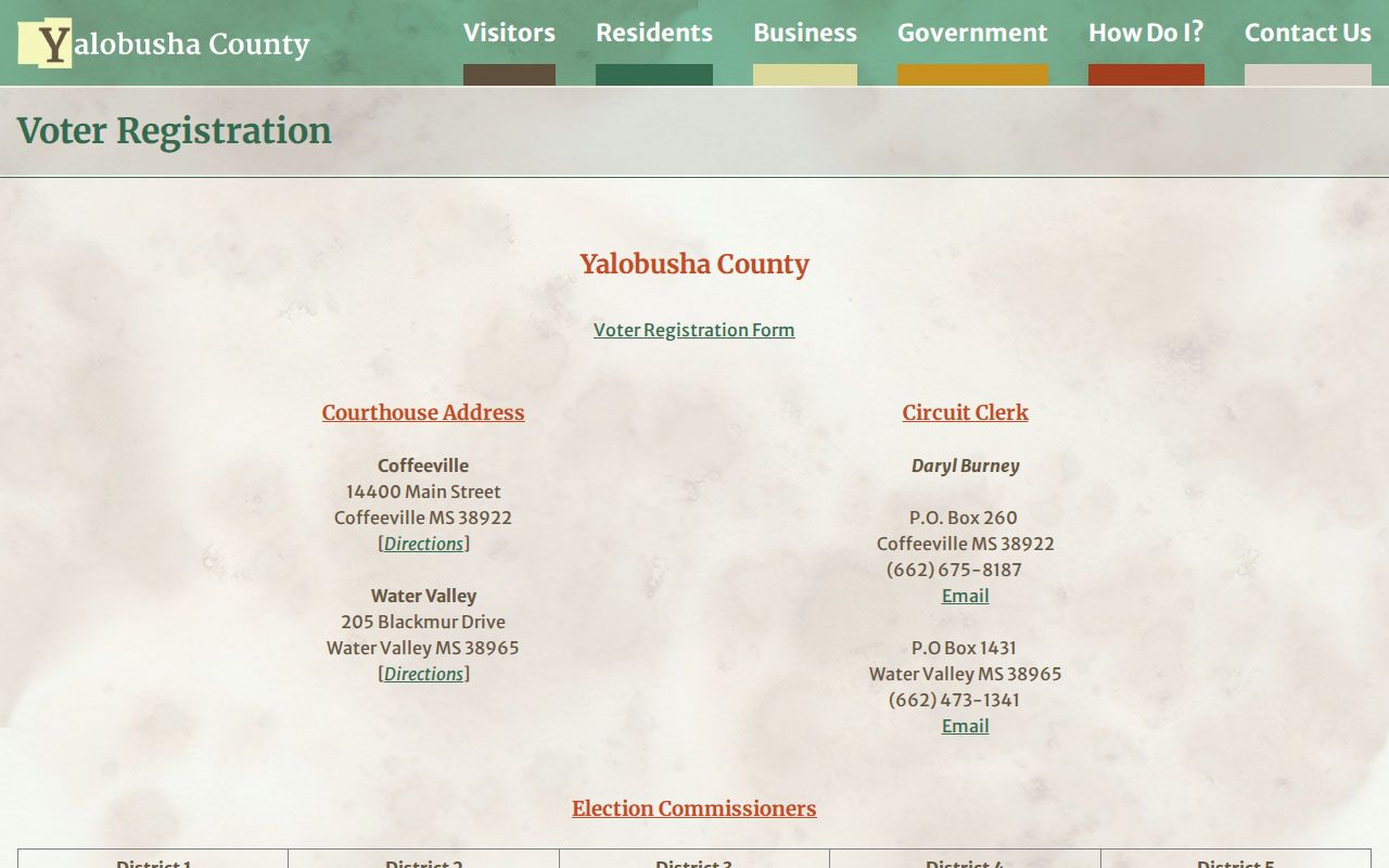 Yalobusha County traffic court records courthouse contacts